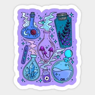 Magic Potion Bottles for Witches Purple Sticker